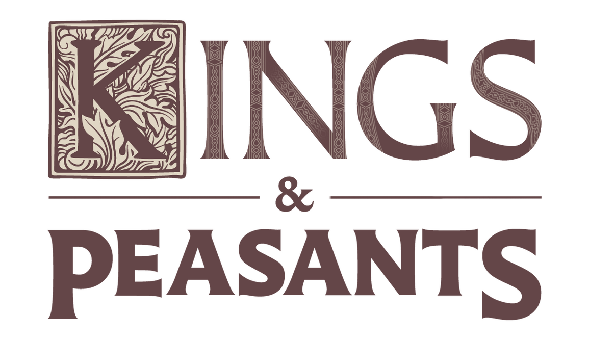 Kings & Peasants Card Game Kings & Peasants medieval party card game logo