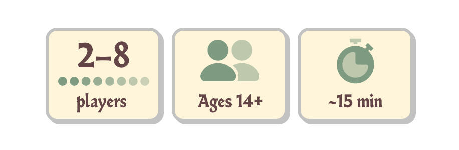Game Details Kings & Peasants game details – 2–8 players, ages 14+, 15–25 minute playtime