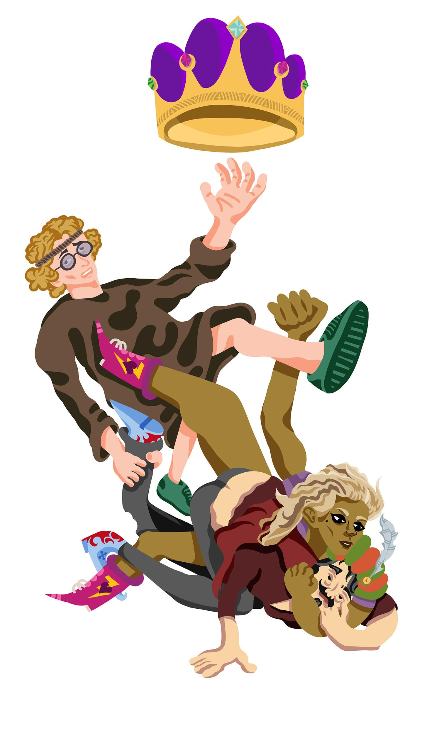 Power struggle illustration from Kings & Peasants strategy card game